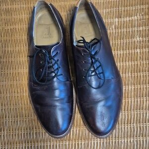 J Shoes Handcrafted Mens William Brown Leather Oxfords Dress Shoes Sz 11.5